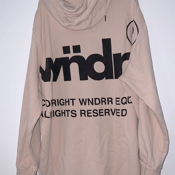 🌻 WNDRR OFFCUT CURVED HEM HOOD SWEAT - SAND - Picture 5 of 6